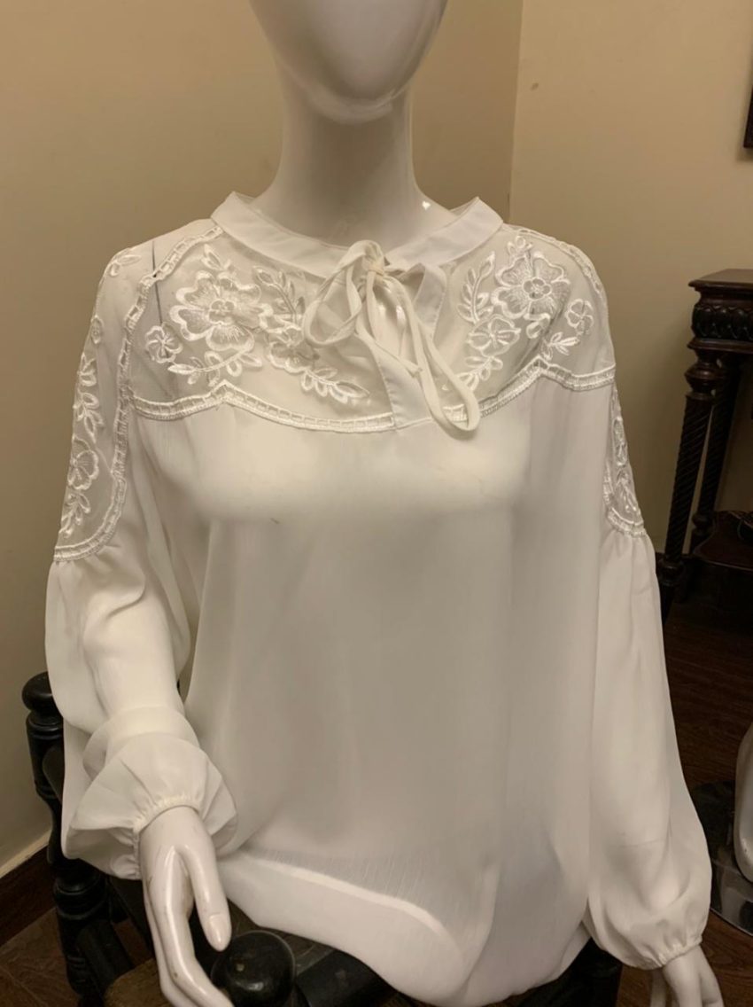 Chiffon Lantern Long Sleeve Top