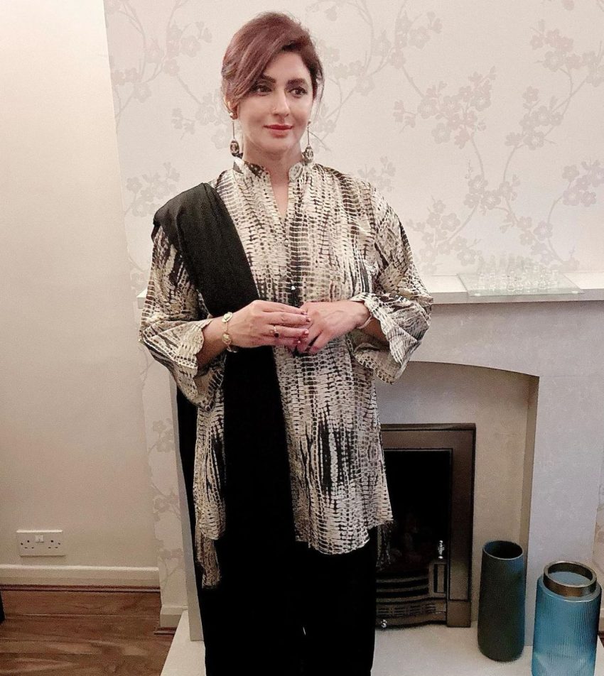 Tie Dye Shirt with Plain Black Bottom & Dupatta 3-Piece suit