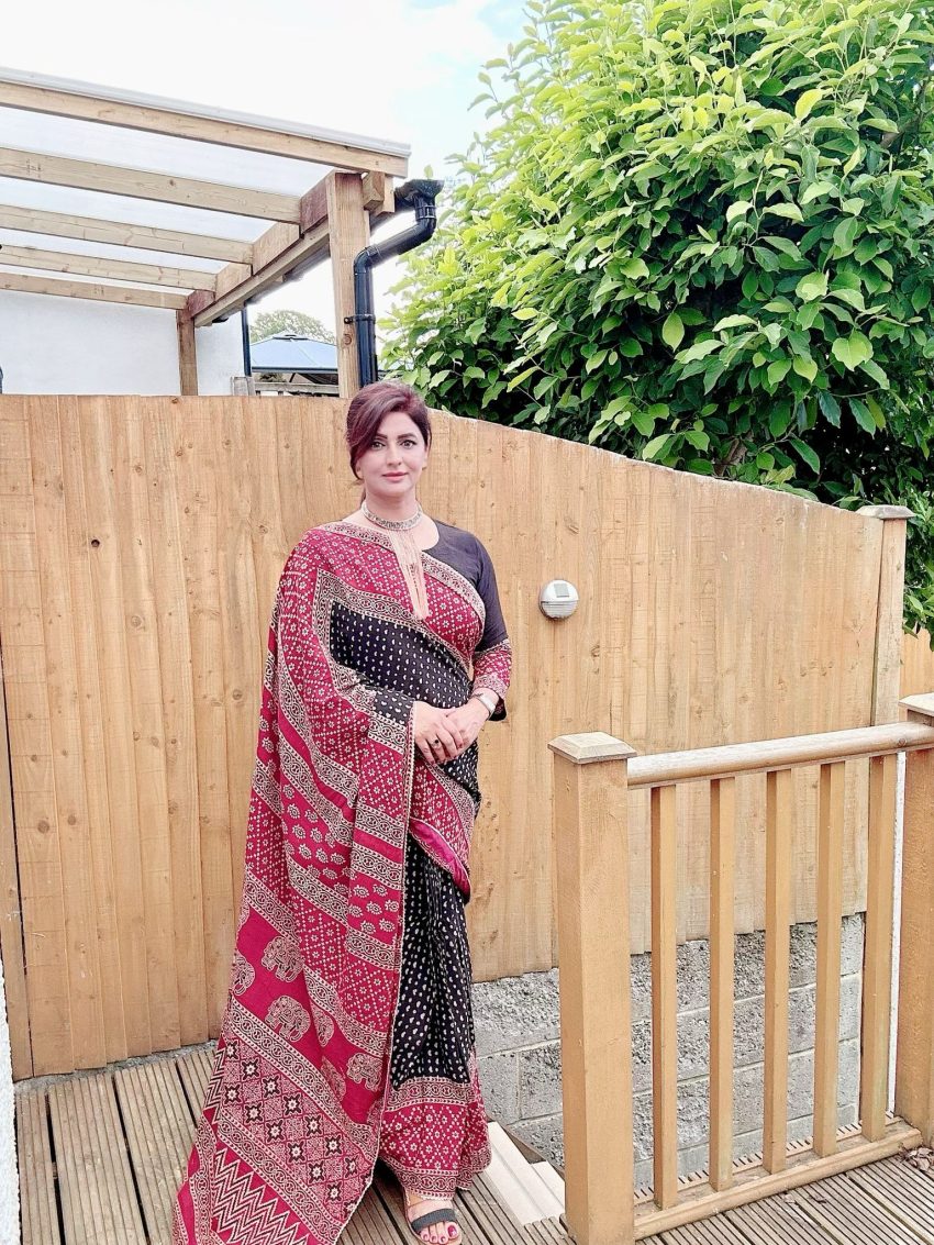 Ajrak Block Print Saree