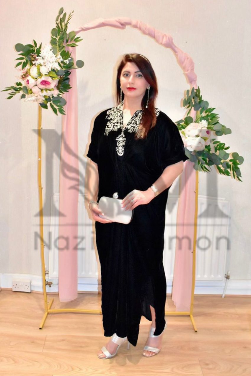 Majestic Black Kaftan -1PC