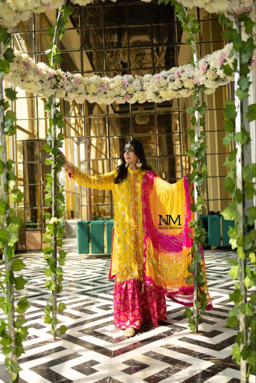 Heavy Mukaish Work On Shirt And Dupatta With Jamawar Ghagra -3PC